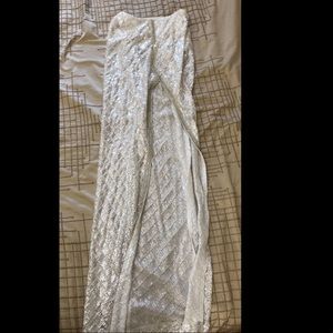 Sequin beaded maxi skirt with high slit